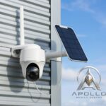 Apollo Mobile Sentry solar camera mounted on commercial building exterior