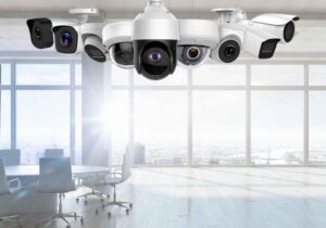 Professional lineup of commercial IP security cameras for Chicago-area businesses including dome, bullet, and PTZ models — Apollo Technology & Cabling installs advanced CCTV systems with AI features